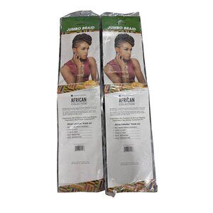 SET of 2 Sensationnel African Collection Jumbo Braid Hot Water Set Synthetic Hai